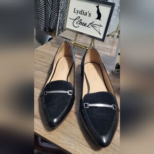 The Limited Black Suede Flat Loafers